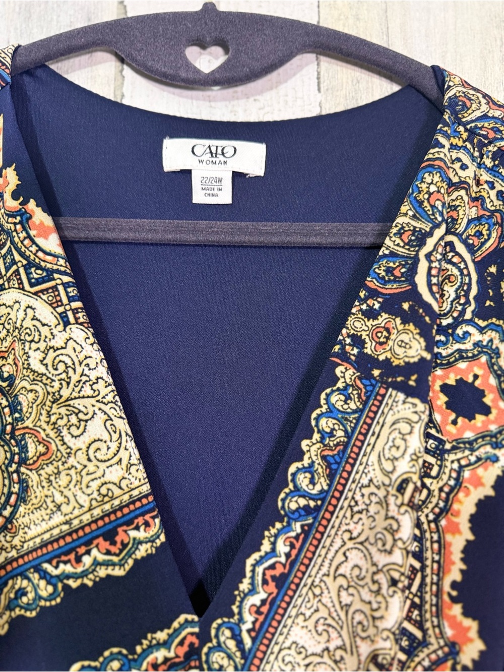 Cato Woman Paisley Patchwork V-Neck Maxi Dress Size 22W 24W Plus⁠ - Picture 5 of 8